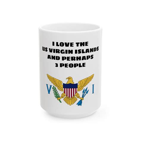 I Love the U.S. Virgin Islands Ceramic Mug St. Thomas Flag Coffee Mug ...