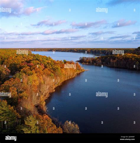 An aerial view of Duck Lake State Park in Michigan Stock Photo - Alamy