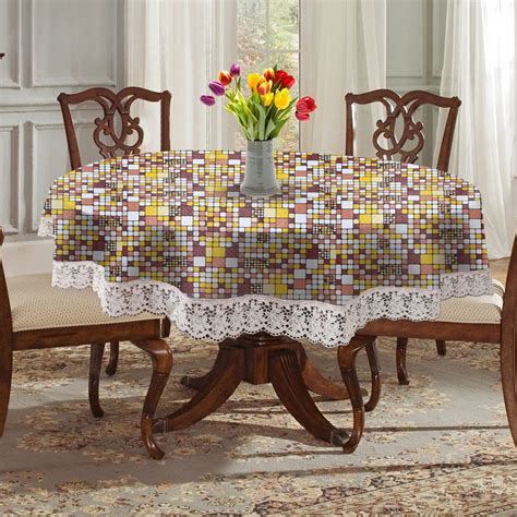 Buy E-Retailer® PVC Waterproof 4 Seater Round Table Cover with White ...