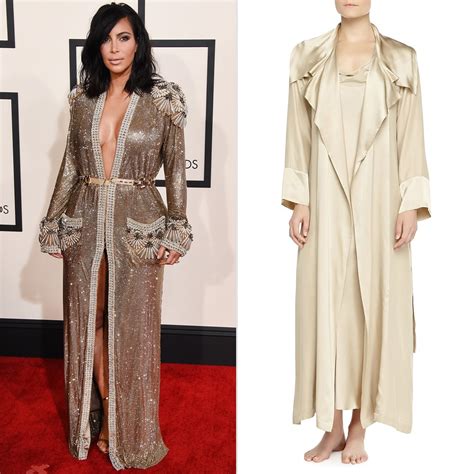 Kim Kardashian Robe Dress at the Grammys | POPSUGAR Fashion