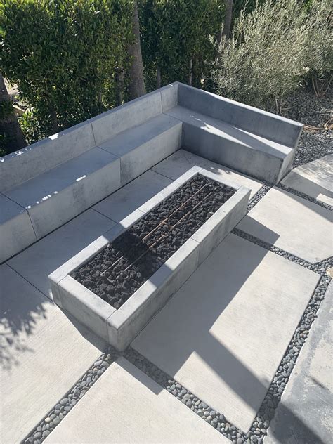 Outdoor Fire Pit with Concrete Block Seating