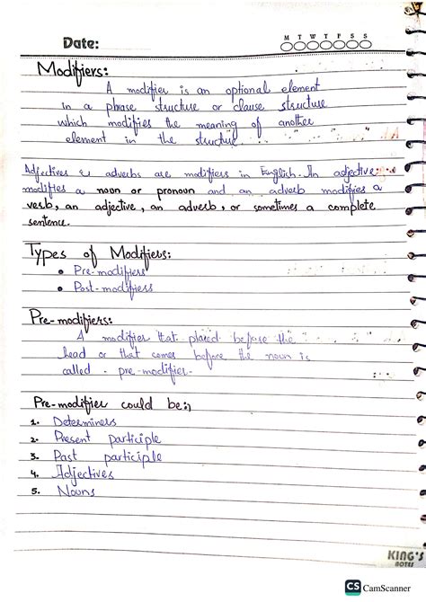 Image result for Modifiers Grammar Basic