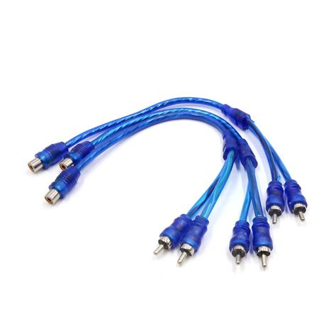 STORE99® 3Pcs 31cm Female to 2 Male RCA Splitter Adapter Audio Y Cable ...