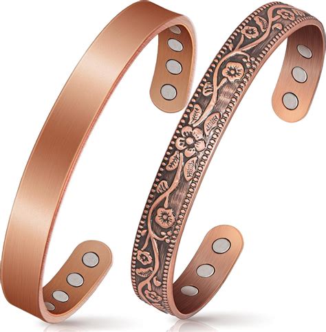 Amazon.com: MagVIVACE Women Copper Magnetic Bracelet for Arthritis, Pure Copper Jewelry, Lymph ...