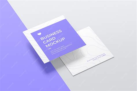 Premium PSD | Square Business Card Mockup