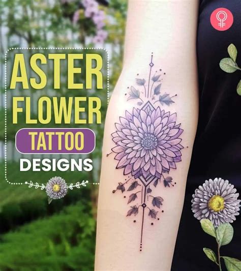 Aster Flower Tattoo September Birth Month Flower Tattoo Design, Aster
