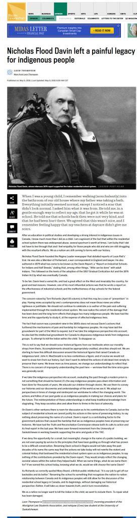 An Intergenerational Residential School Survivor’s View on Davin School ...