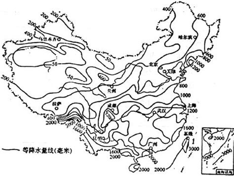 求中国地理等降水量线的图_百度知道