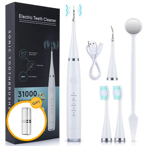 Plaque Remover for Teeth, Teeth Cleaning Kit with Sonic Tooth Cleaner, with 1Pc Toothbrush Case ...
