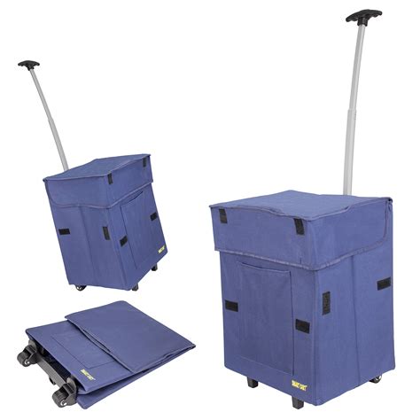 Buy dbest products Bigger Smart Cart, Blue Collapsible Rolling Utility ...