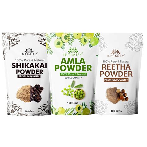 INTIMIFY Amla, Reetha, Shikakai Powder for Hair, Used For Hairfall ...