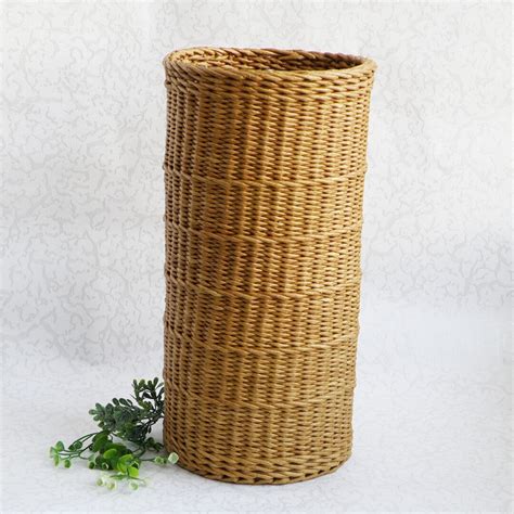 Modern Style Wicker Floor Vase for Dried Flowers Flowers Wicker Brown ...