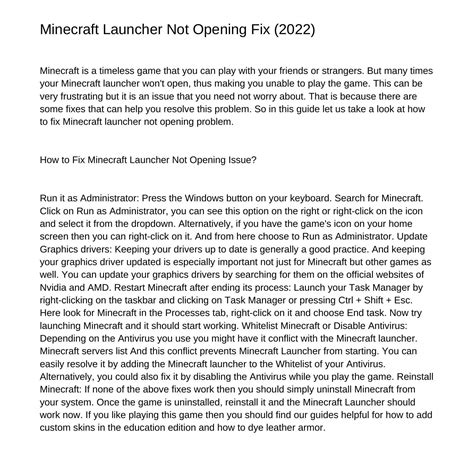 How to Fix Minecraft Not Launching 的图像结果