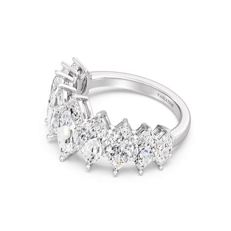 1 Carat Marquise Cut Lab Diamond Half Eternity Ring 18K Gold – Variation