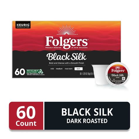 Folgers Black Silk, Dark Roast Coffee, Keurig K-Cup Pods, 120 Count Box ...