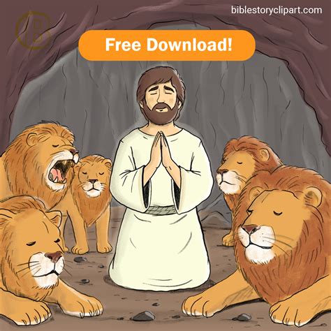 Daniel in the lions' den - Bible Story Clipart