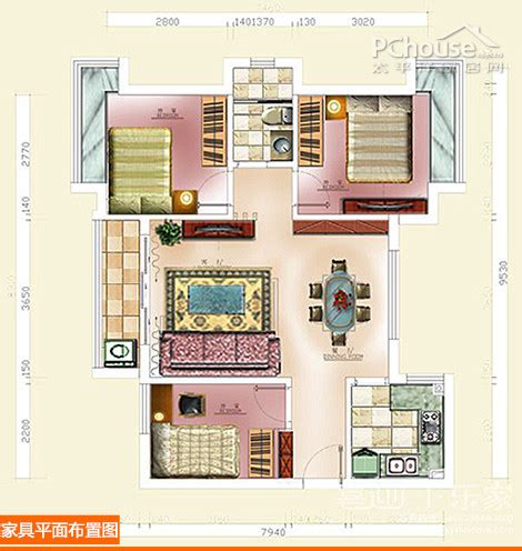 完美的格局规划 5万广州90平米三居室_中小户型_太平洋家居网