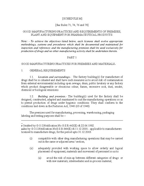 Schedule-m-1 - schedule m in pharmaceutical industry and there uses ...