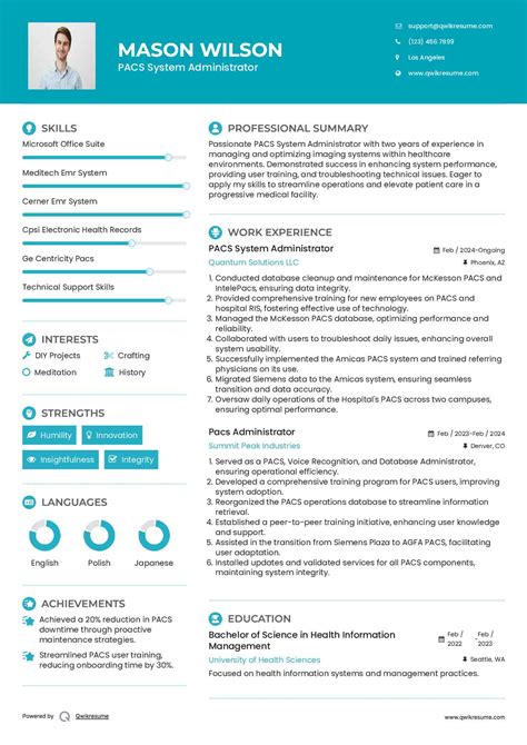 10+ Pacs Administrator Resume Samples & Templates for 2025
