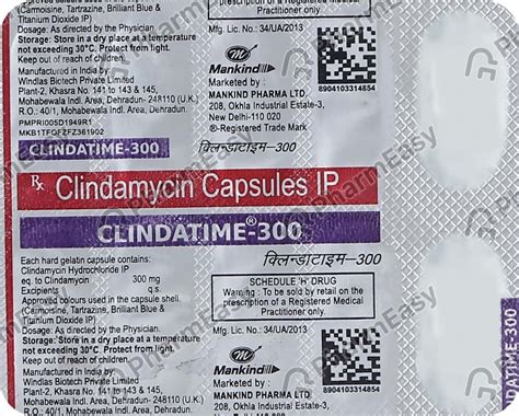Clindatime 300 MG Capsule (10): Uses, Side Effects, Price & Dosage ...