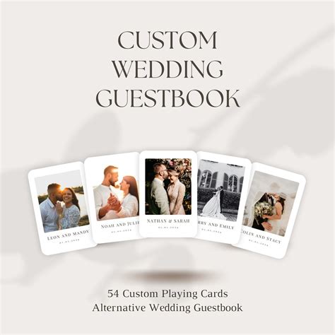 Wedding Guest Book Alternative, Personalised Playing Cards as Custom ...