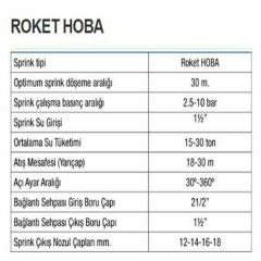Roket Hoba Sulama Sprink 30 mt. | Tarımsal Sulama