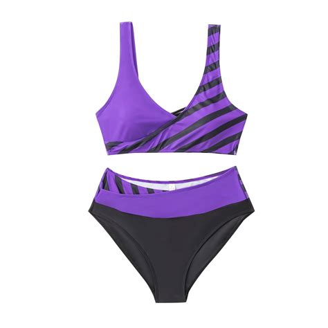 TAIAOJING Women Swimsuit Bathing Suit High Waisted Tankini Two Pieces ...