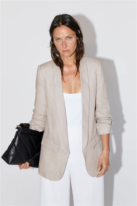 LINEN BLAZER WITH POCKETS - Collection-TIMELESS-WOMAN-CORNERSHOPS ...