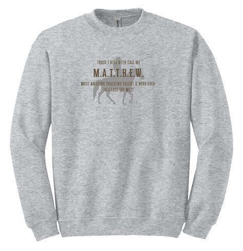 Cowboy Sweatshirt for MATTHEW | Meaning of Name | Version 3 | Cool Western Name Acronym Crewneck ...