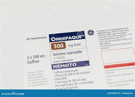 White Omnipaque Box Ready To Be Used in Medical Scanner Editorial Photography - Image of medium ...