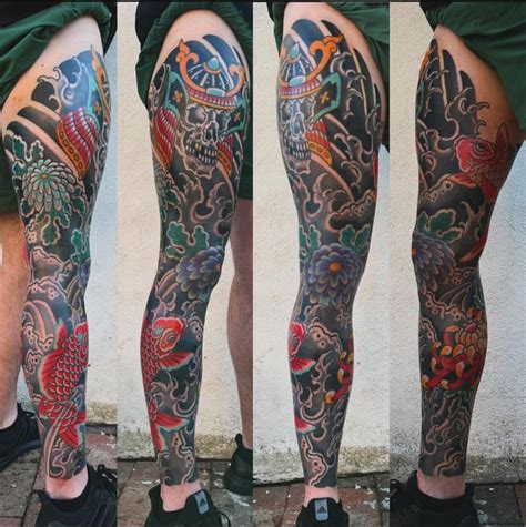 Japanese Traditional Legsleeve (Done by Liz Peterson at Awesome Tattoos ...