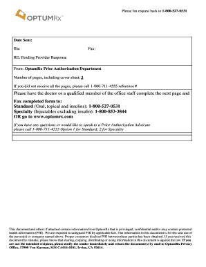 Fillable Online Universal Prior Authorization Form - OptumRx Fax Email ...