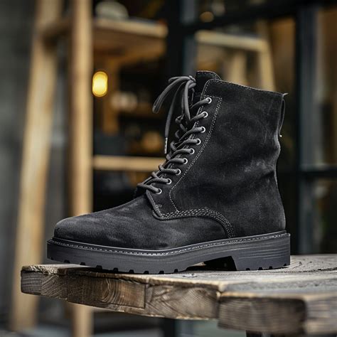 Black Nubuck Leather Biagio Combat Boot – Costoso Italiano