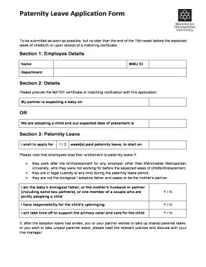 Image result for Paternity Leave Declaration Form