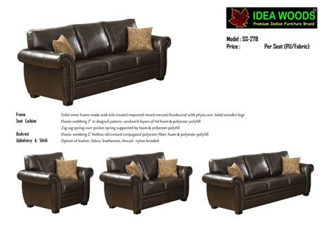 Brown PU Fabric Sofa Per Seat - Na Dhukan - Pure Desi Market