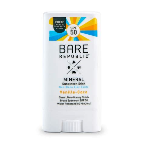 Buy Bare Republic Mineral Sunscreen & Sunblock Face Stick with Zinc ...