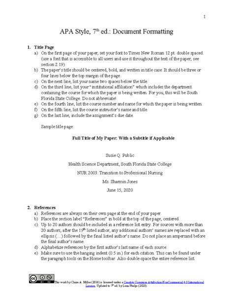 APA 7ed - APA style - 1 APA Style, 7 th ed.: Document Formatting 1 ...