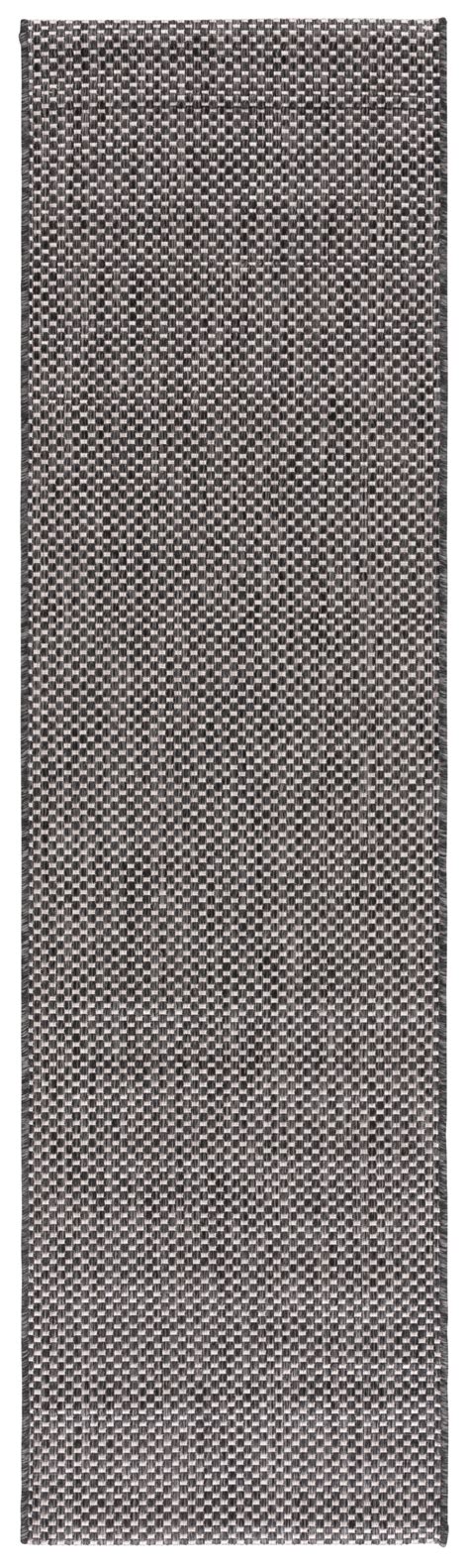 SAFAVIEH Courtyard Finnian Solid Indoor/Outdoor Runner Rug, Black/Beige ...