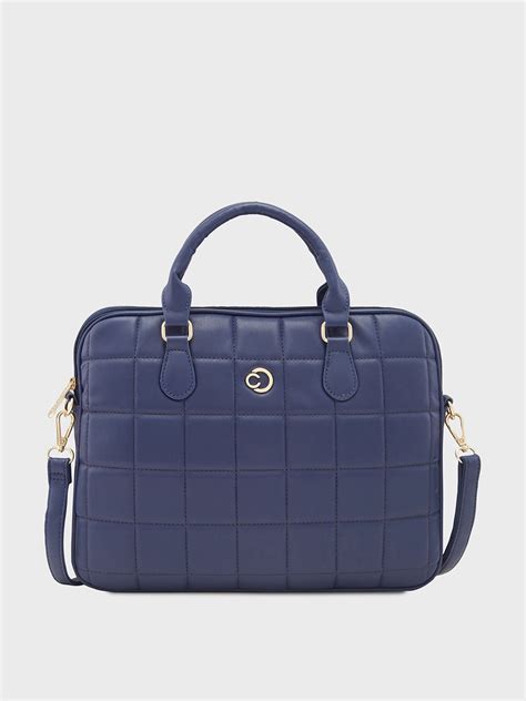 Buy Caprese Braxton Quilted Medium Navy Laptop Sleeve @ Rs.1749 ...