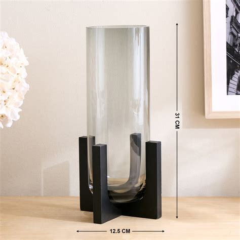 Buy Alloy Demi Glass Vase with Wooden Base from Home Centre at just INR ...
