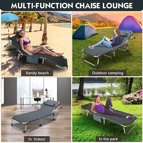 Buy SLSY 4-Fold Sleeping Cots with 2 Sided Mattress & Pillow, Folding ...