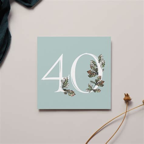 Floral 40th Birthday Card