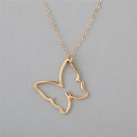 Gold Butterfly Pendant Necklace | Sincerely Silver