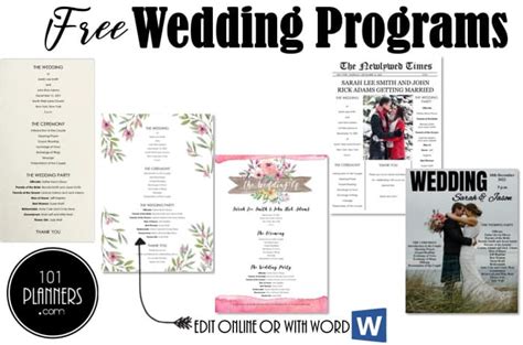 Free Downloadable Wedding Programs 的图像结果