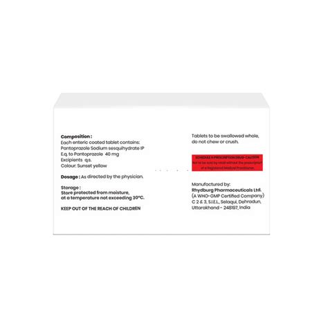 Pantoprazole Tablets 40mg Uses, Price & Details | Generic Remedy