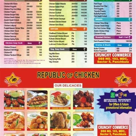 Menu at Republic of chicken, Panchkula, Mansa Devi Complex