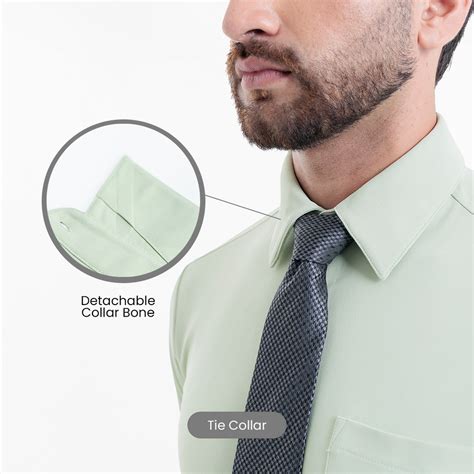 Smoke Green Workday Shirt with Tie Collar – Harfun.in