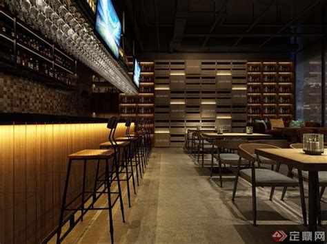 某详细的完整店面啤酒吧餐饮空间设计jpg效果图