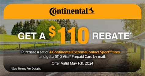 National Tire Rebates - Continental | Roll into Savings