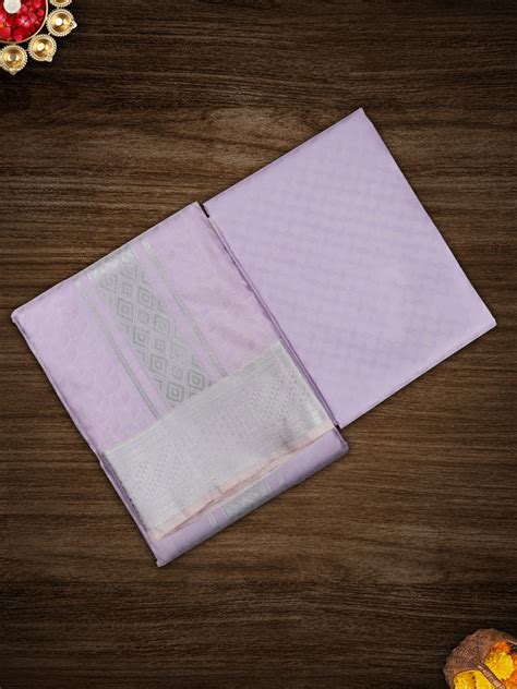 Ramraj Mens Art Silk Zari Dhoti & Shirting Set Violet Mangalakara